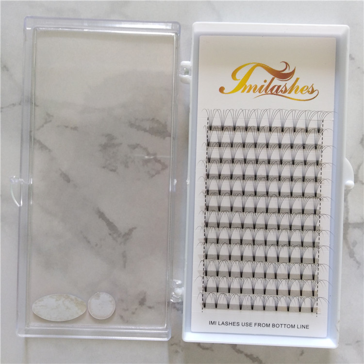 Heat bonded high quality pre made fan lash wholesale-V